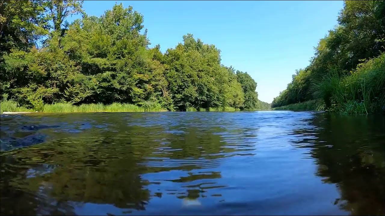 Calming Blue River Flowing sounds [4k] [10 hours]. Nature White Noise for Sleeping, Study
