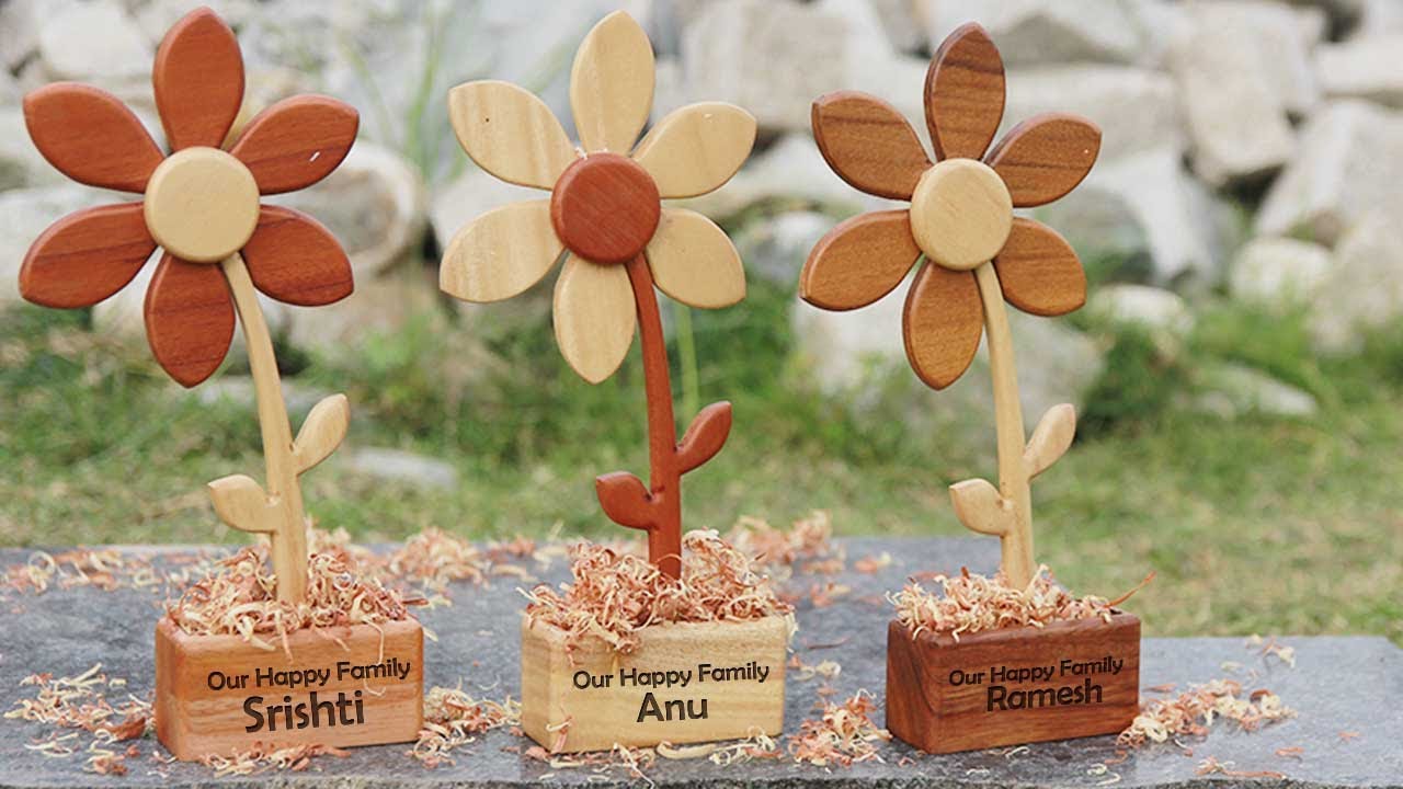 Make A Handmade Wooden Flower With Simple Tools | Valentines Day Gift | Anniversary Gift Idea