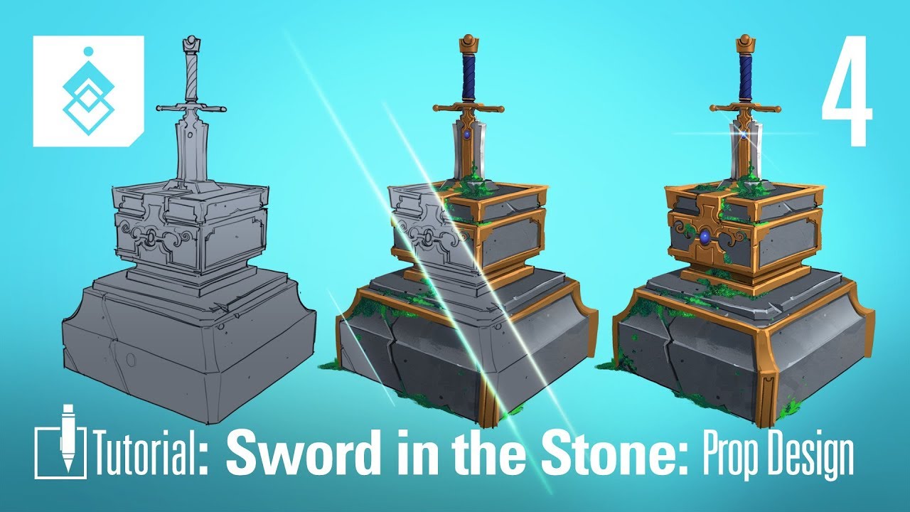 Tutorial: Concept Art: Sword in the Stone Prop - Episode 4
