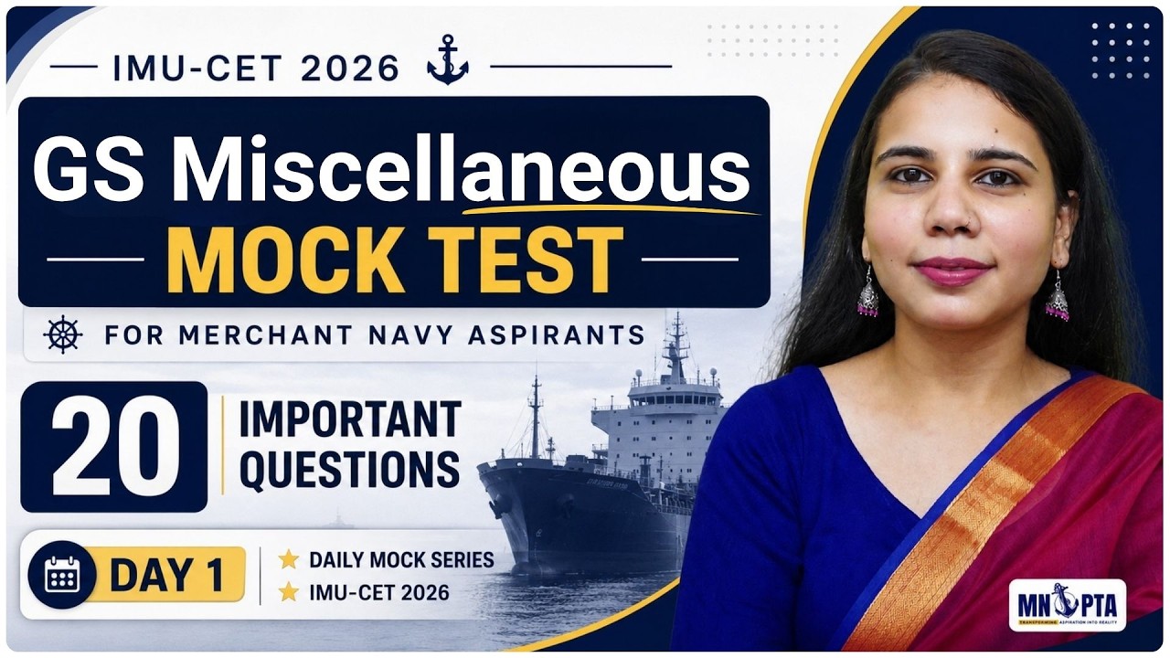 IMU-CET 2026 Final Revision Mock Test | 20 Most Important GS Miscellaneous Ques. | Day 1 | MNOPTA