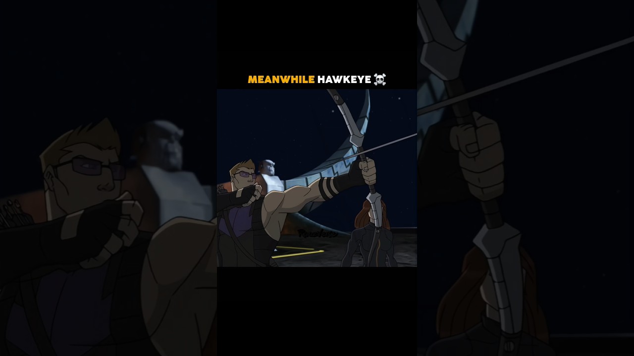 Hawkeye's No Look Shot 💀 Hawkeye vs Thanos #marvel #hawkeye #shorts #mcu