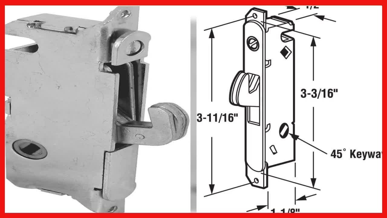 Prime-Line E 2199 Stainless Steel Mortise Lock - Adjustable, Spring-Loaded Hook Latch Projection