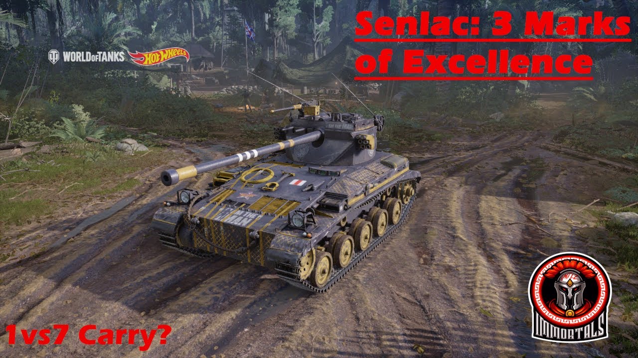 Senlac: 3 Marks of Excellence - 1vs7 Carry?!?! (World of Tanks Console