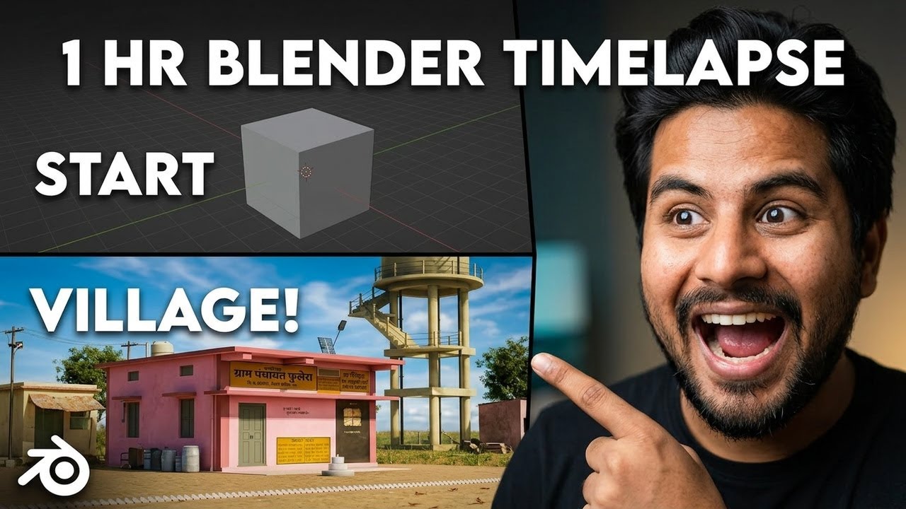 Watch Me Build a Detailed Village Scene in Blender 3D