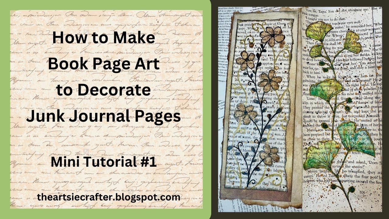 How to Make Book Page Art to Decorate Junk Journal Pages   mini tutorial #1