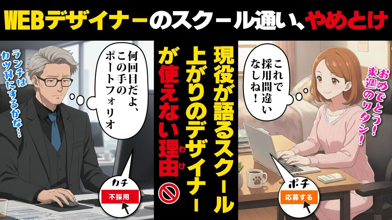 【警告】悪いことは言わない。WEBデザイナーのスクール通いはやめとけ。現役が語る『稼げない◯◯の理由』