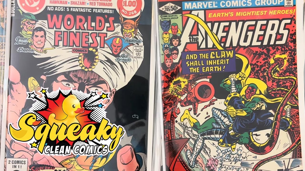 Приятная стопка бронзовых и серебряных коллекционных карточек Marvel и DC, которые были почищены ...