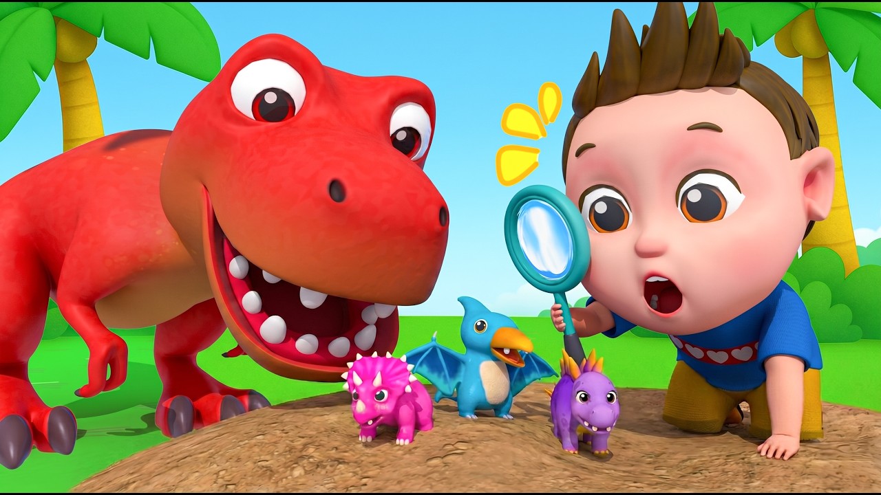 Cinco Dinossauros | Dinossauros de Brinquedo Despertam | Miguel Em Português - Músicas Infantis