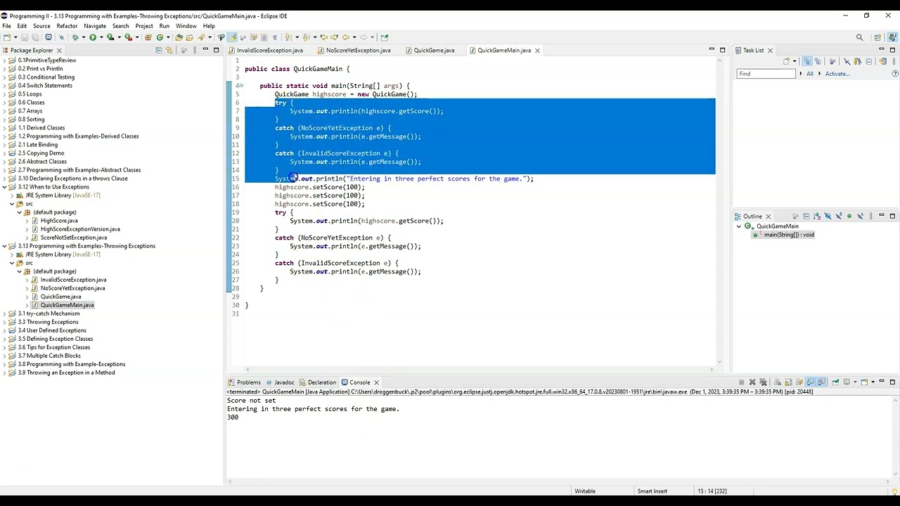 3.13 Programming with Examples-Throwing Exceptions
