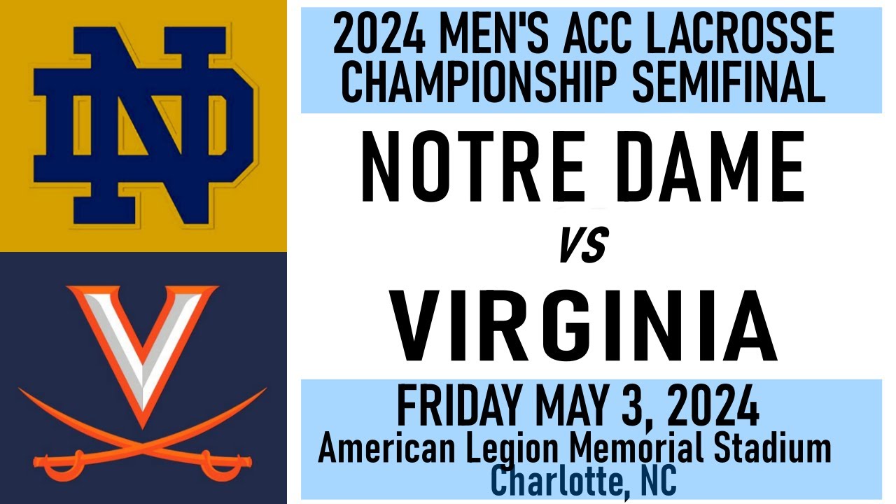2024 Lacrosse Notre Dame vs Virginia (Full Game) 5/3/24 Men’s ACC Lacrosse Championship Semifinal