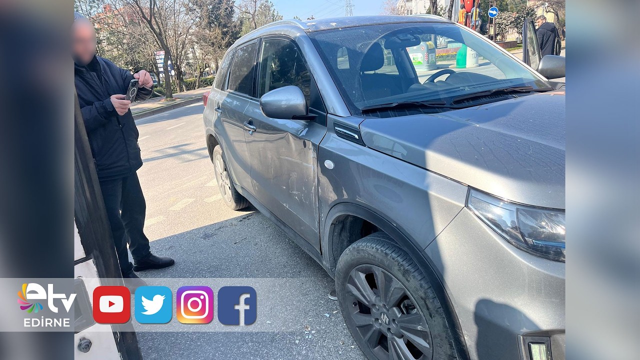 ETUS MİNİBÜSÜ İLE OTOMOBİL ÇARPIŞTI YOLCULAR PANİK YAŞADI