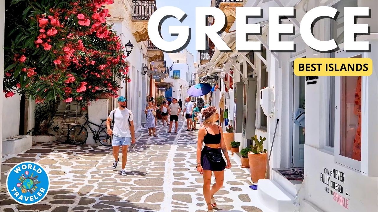 Top 5 Greek Islands Walking Tour | Walking Through Paradise 🌅