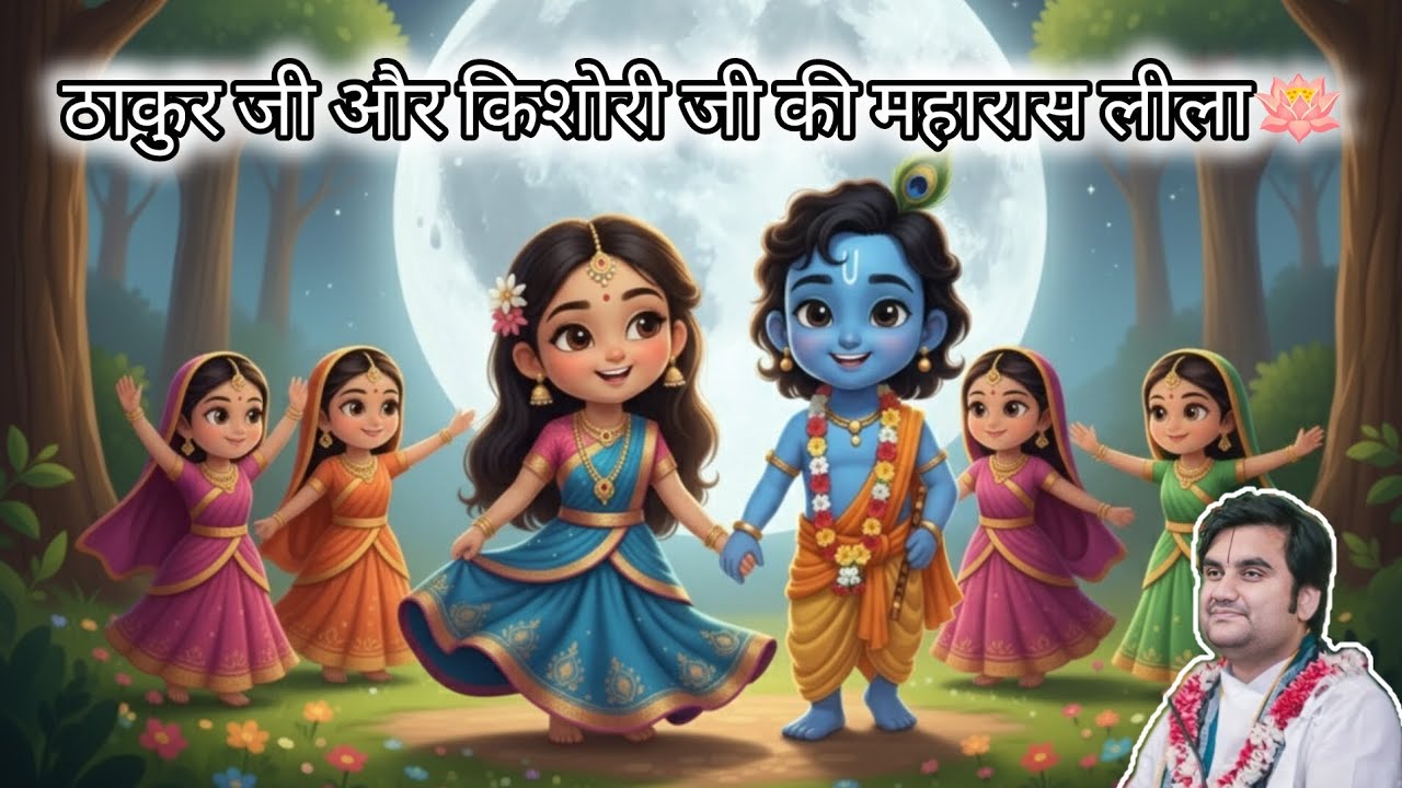 ठाकुर जी और किशोरी जी की महारास लीला🪷💖🌕 @BhaktiPath@funwithanimation⁩#animation #sharadpurnima