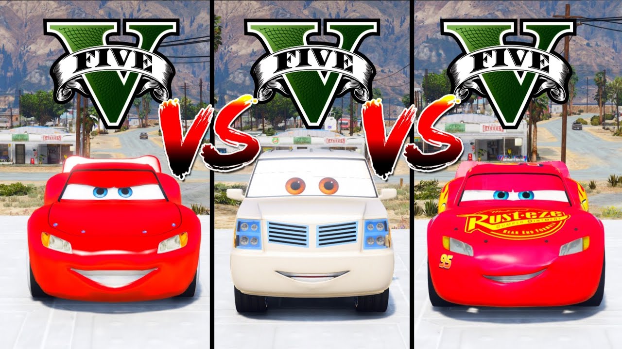 Cars 3 McQueen Vs Cruisin McQueen Vs Cad Spinner Can Win The Challenge In GTA V ?
