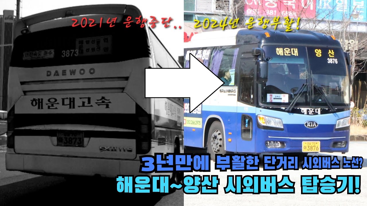 [특별영상] 운행중단한지 3년만에 다시 부활한 단거리 시외노선이 있다?? 다시 부활한 해운대~양산 시외버스를 타고 해운대에서 양산까지 가보았다!!(촬영:2024/03/01)