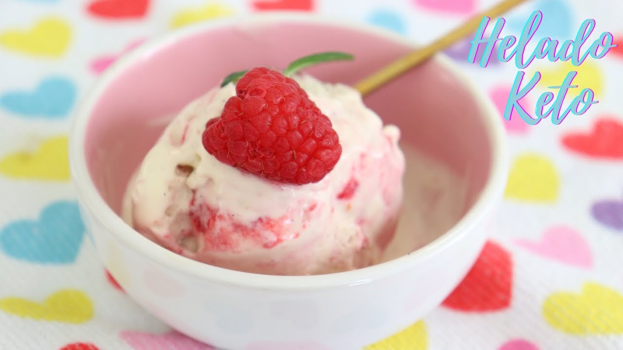 Helado Keto de Vainilla con Frambuesas