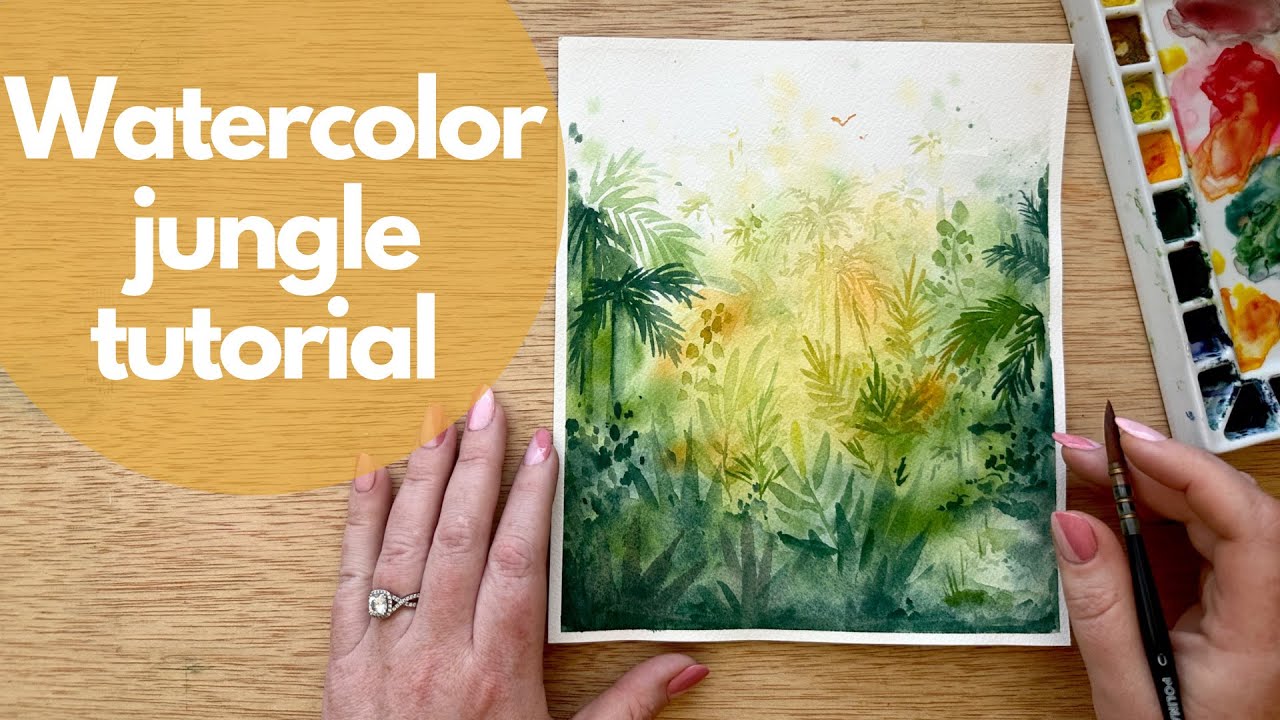 Watercolor misty jungle tutorial
