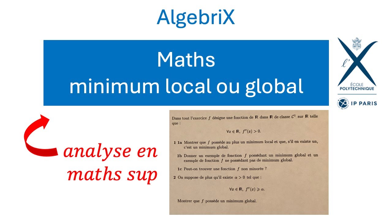 Maths sup MP PC PSI HEC Capes - analyse réelle - minimum local minimum global