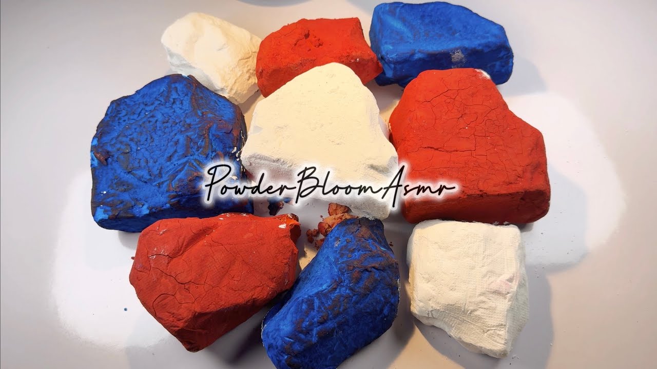 Melting Red❤️ White🤍 & Blue💙 Jumbos Crush | Powder Bloom Asmr #karmakrushescitizenship #jumbo #asmr