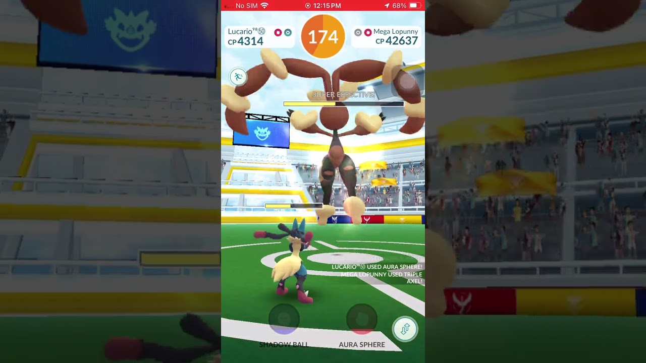 Pound/Triple Axel Mega Lopunny Solo Raid, Mega Lucario Only, Cloudy #pokemongo #solo #1v1