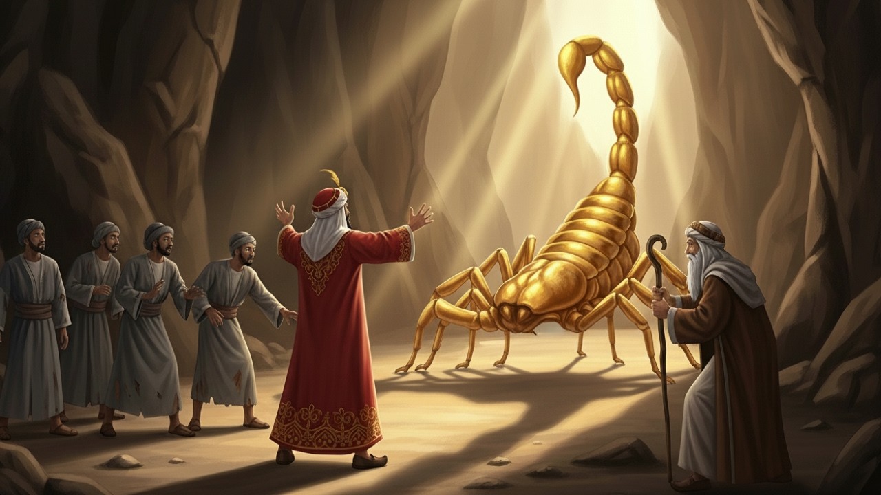 #_قصة العقرب الذهبي😱 ورحلة التاجر إلى وادي العقارب!!💀 النهاية لم يتوقعها أحد| من كهف الحكايات والقصص