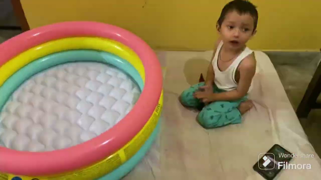 Swimming pool main hawa kaise bharey | स्विमिंग पूल मैं हवा कैसे भरे | #swimming #home #learning