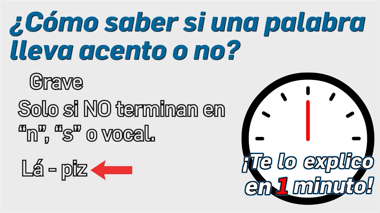 108 - C&oacute;mo saber si una palabra lleva acento o no