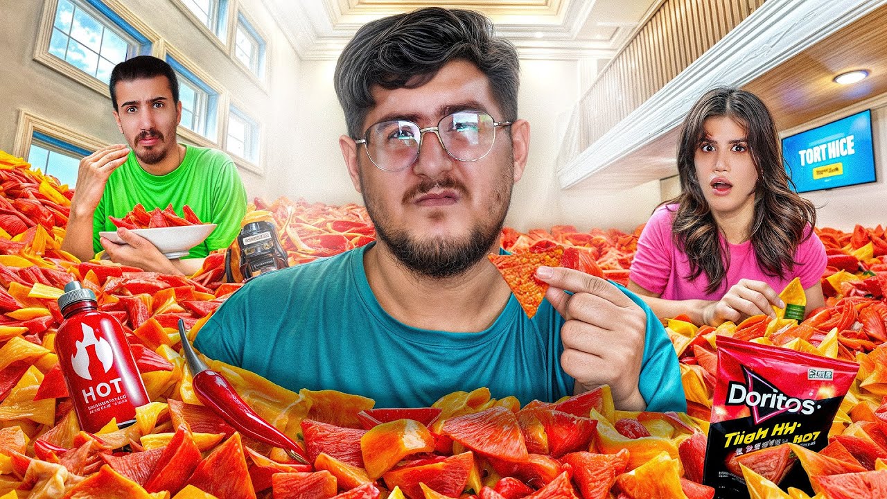 هرکی غذای تند بیشتری بخوره برنده س 🥵🌶️