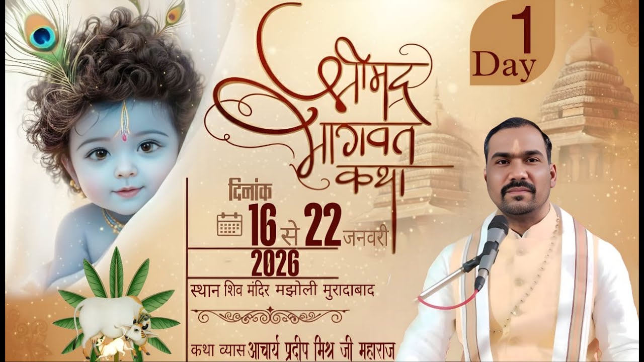 LIVE-DAY-1 - SHREEMAD BHAGWAT KATHA ACHARYA PRADEEEP MISHR JI MAHARAJ STHAN SHIV MANDEER MORADABAD