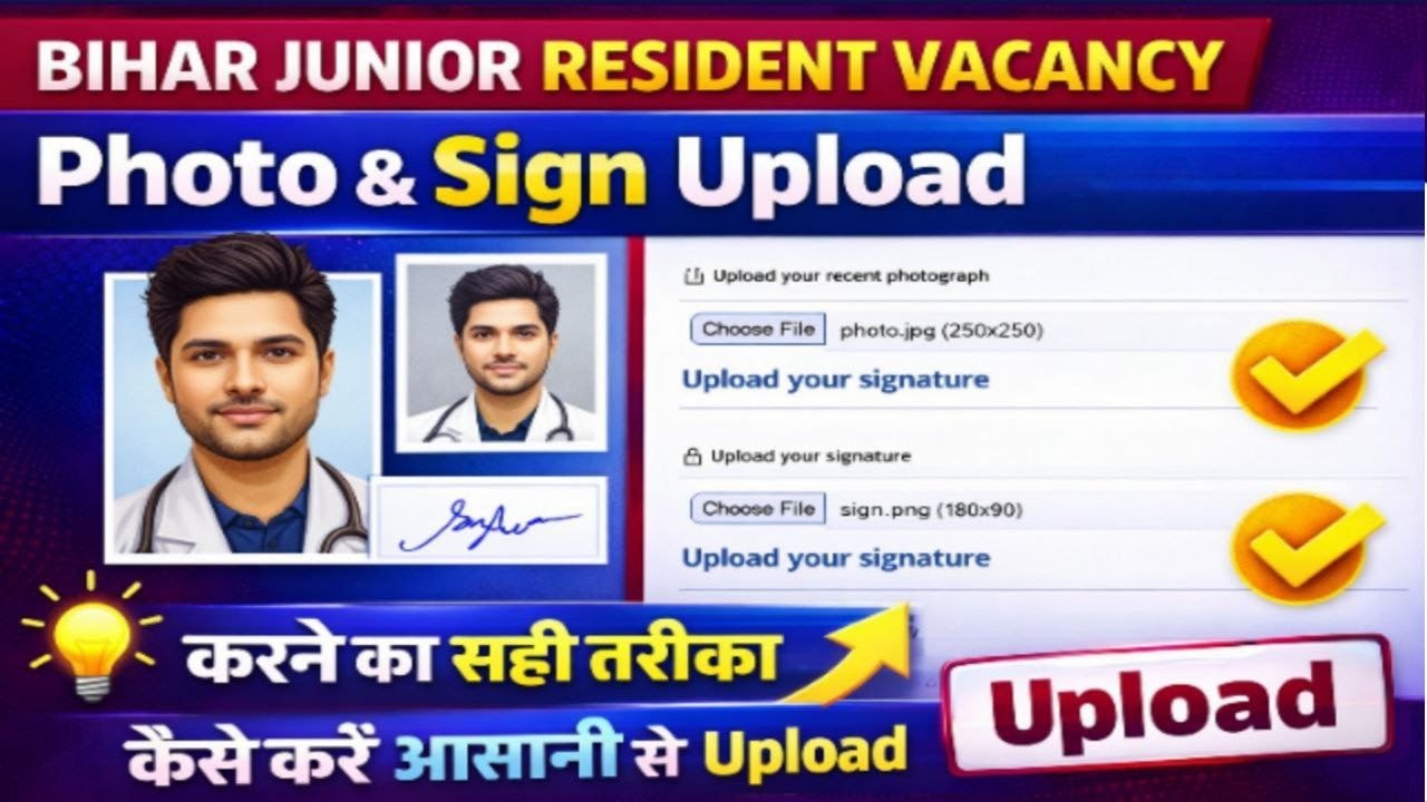 bcece junior resident recruitment 2026, bihar bcece junior photo signature upload problem|