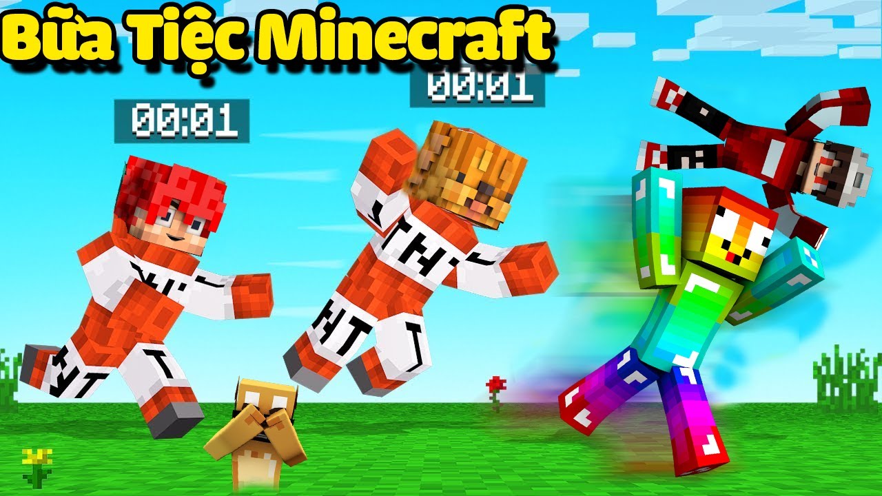 MINI GAME : BỮA TIỆC MINECRAFT ** NOOB VUA TR&Ograve; CHƠI V&Agrave; C&Aacute;C B&Aacute;O THỦ CUỘC THI MINI GAME