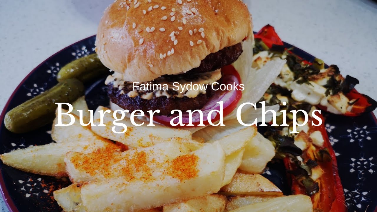 BURGER AND CHIPS WITH MELROSE CHEESE