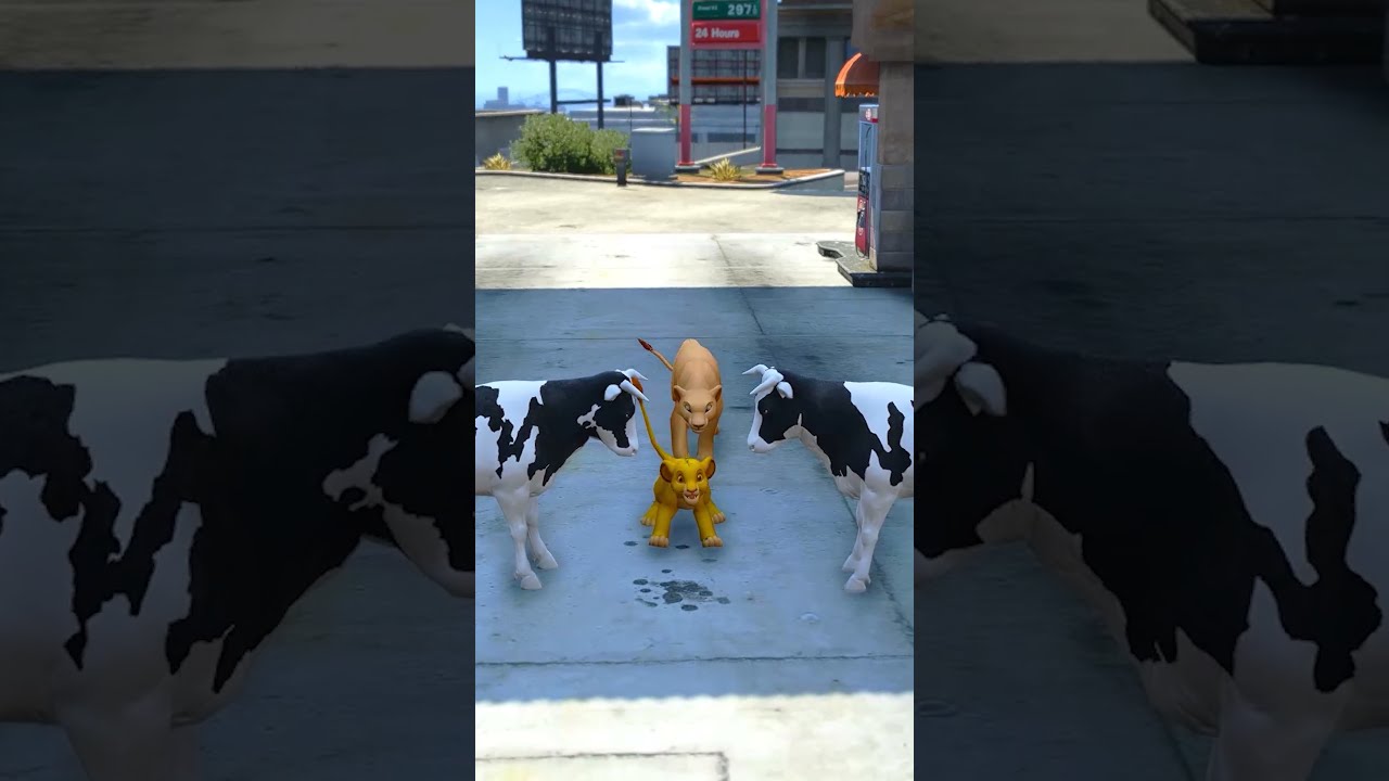 GTA V Super Cow Saves Dog Just in Time! 🐄🐶💥#shorts