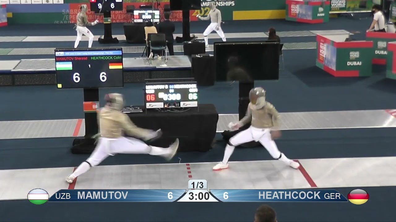 2022 228 T16 08 M S Individual Dubai UAE WCH RED HEATHCOCK C GER vs MAMUTOV UZB
