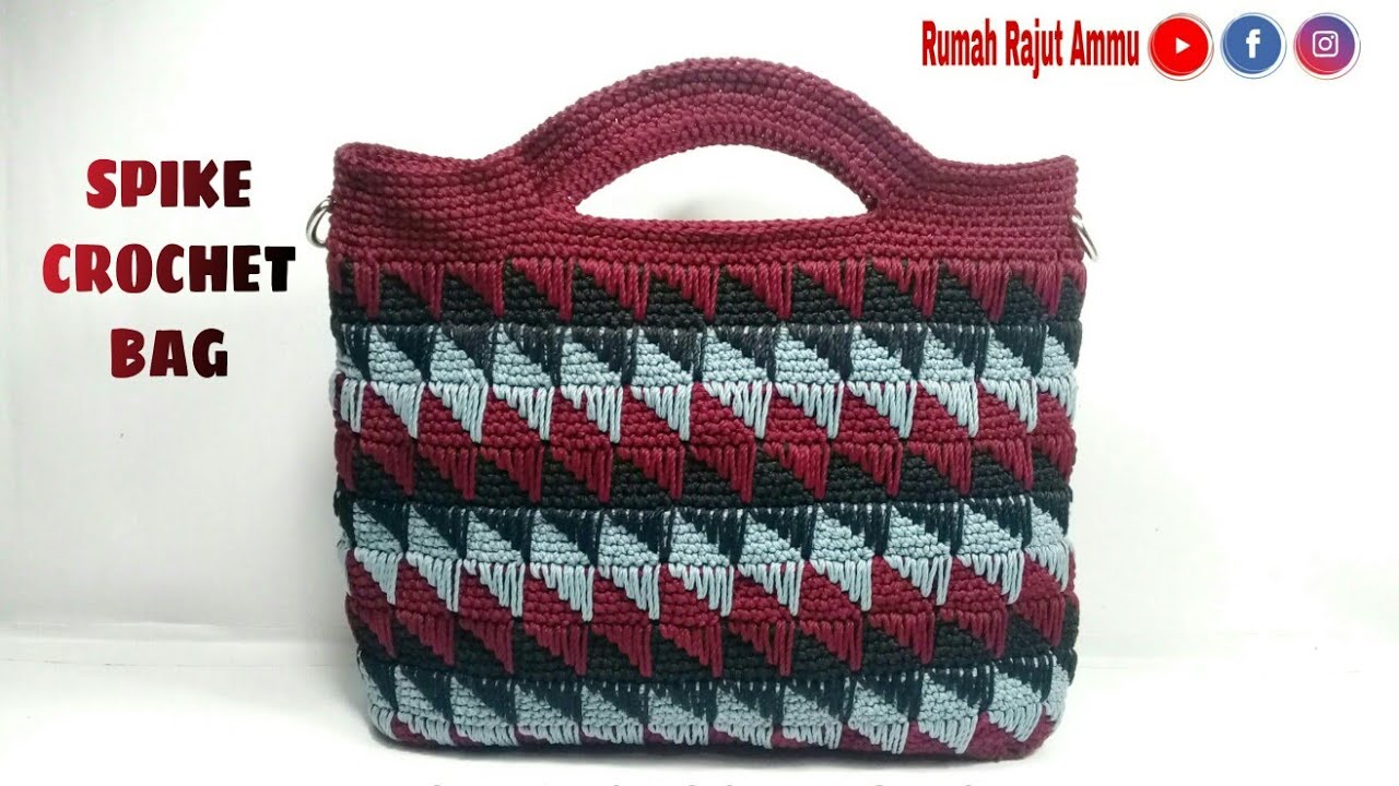 Crochet Spike Stitch Bag (Substitle Available)