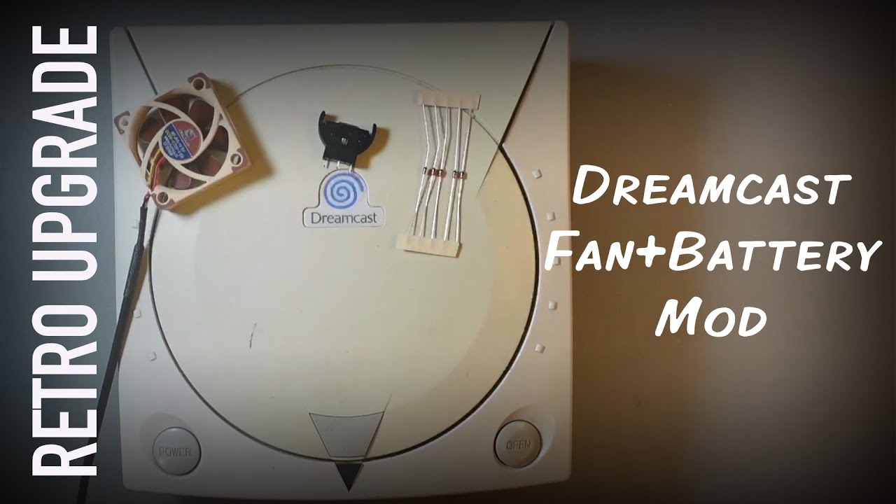 Sega Dreamcast Fan and Battery mod