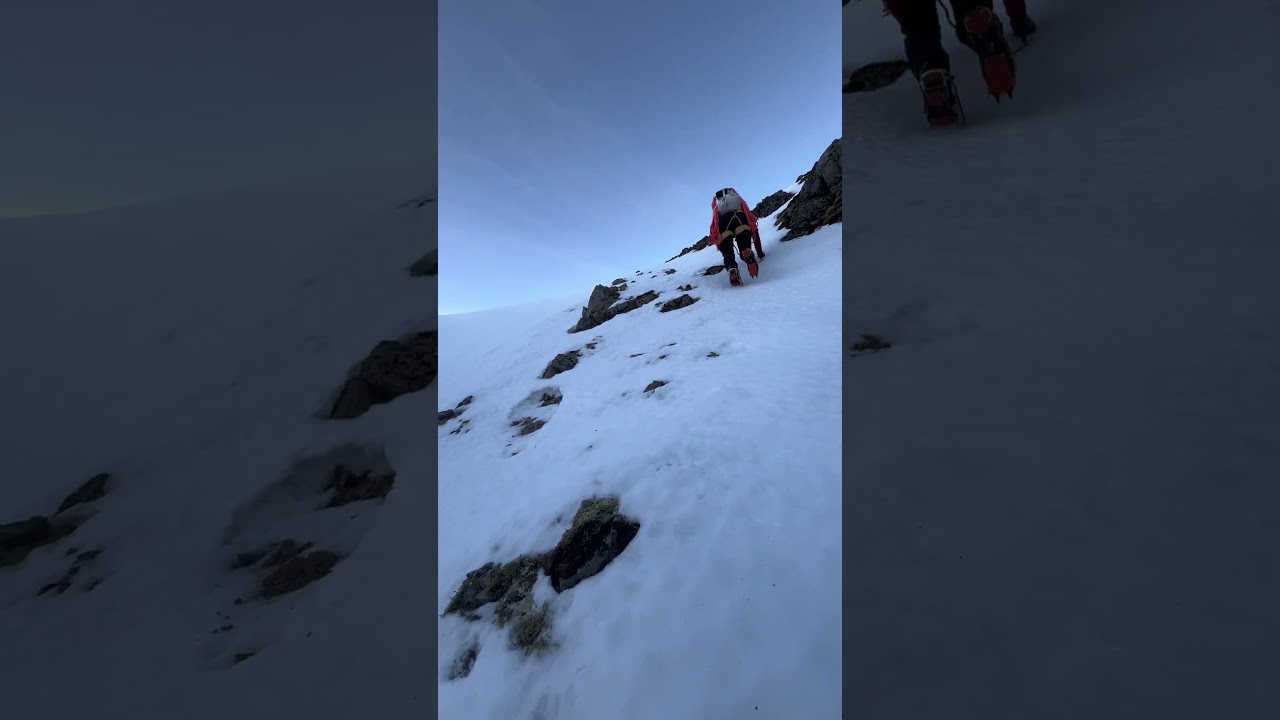 Ben Nevis gully 4 in perfect weather  