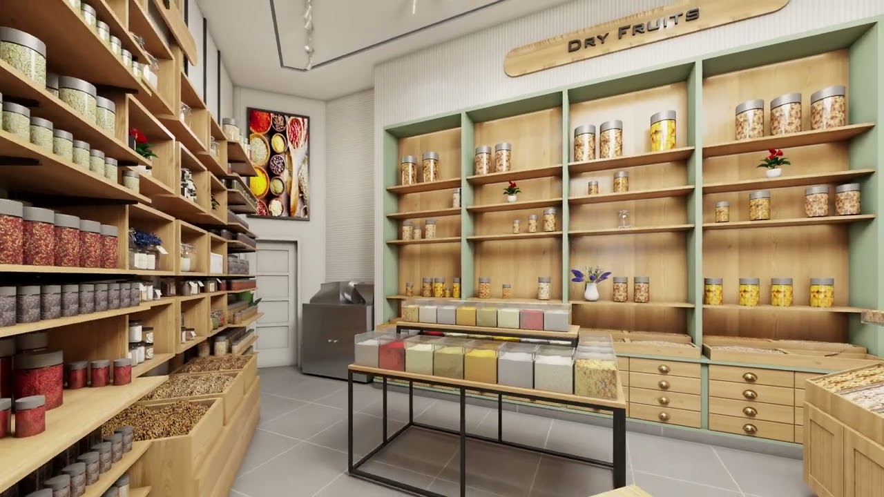 Modern Dry Fruit Shop Interior Design | Elegant Retail Display Ideas | By Inspire Interiors