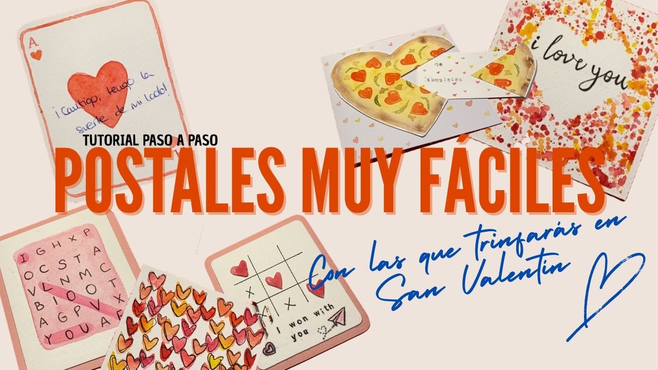 6 Tarjetas de San Valentin fáciles en acuarela | Ideas DIY paso a paso