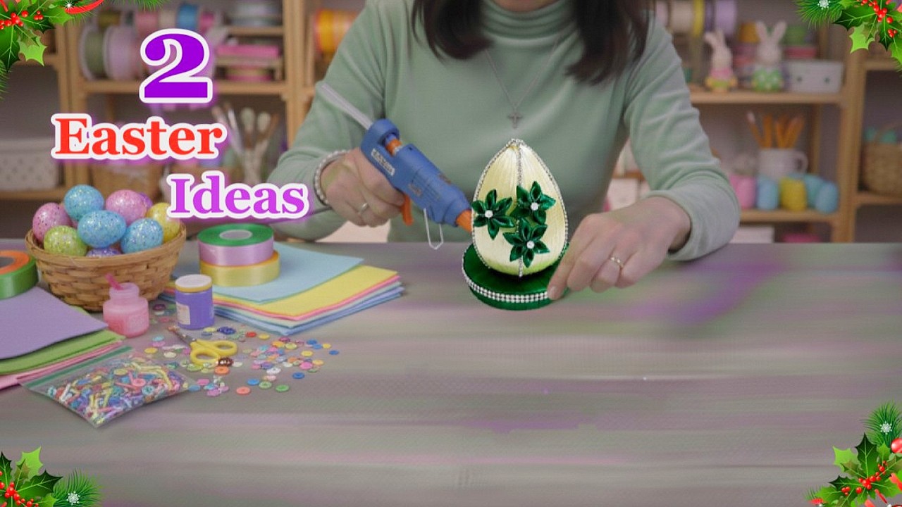 2 Easter Decoration ideas from Ordinary materials at home| DIY Easy Easter craft idea 🐰37