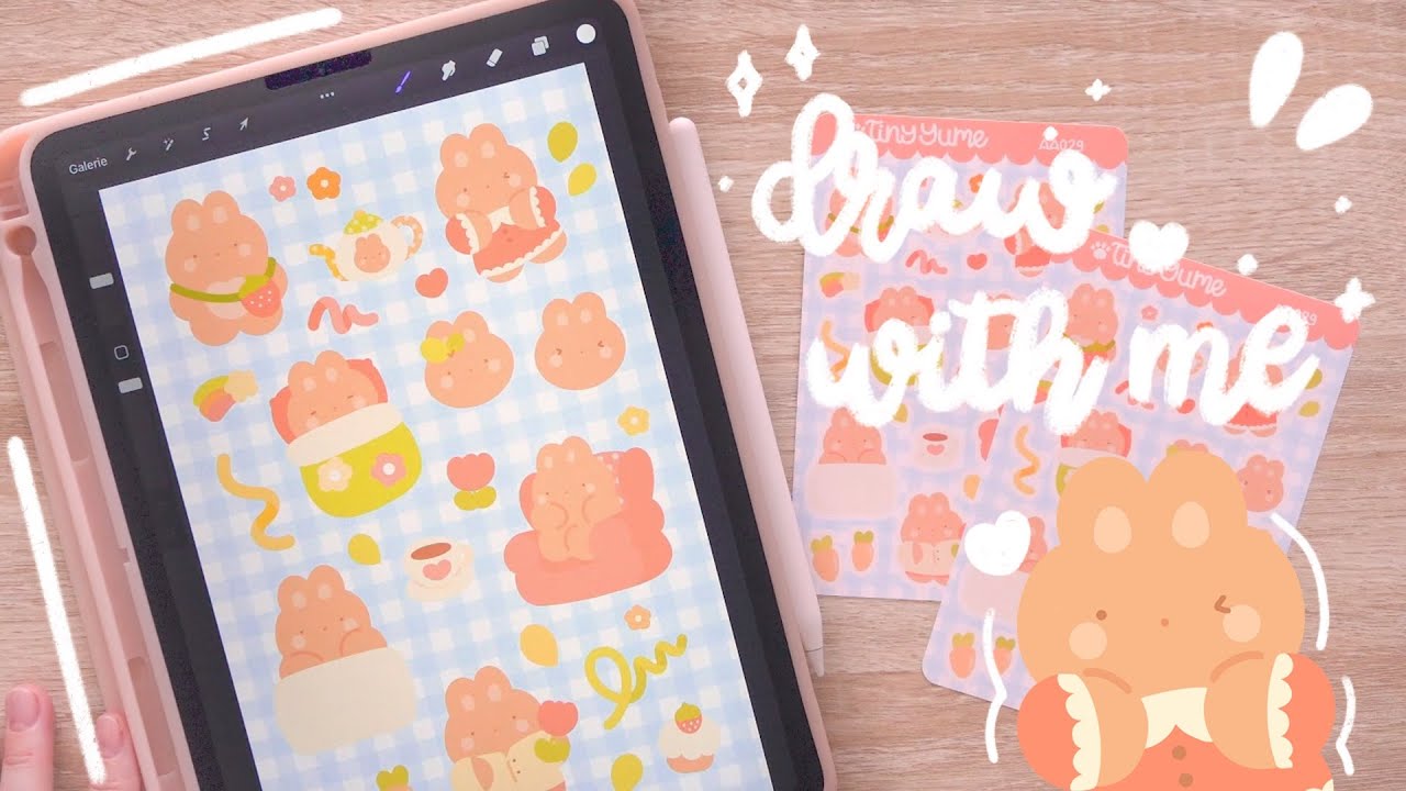 DRAW WITH ME | How I use procreate to make a sticker sheet | ASMR & LOFI Music