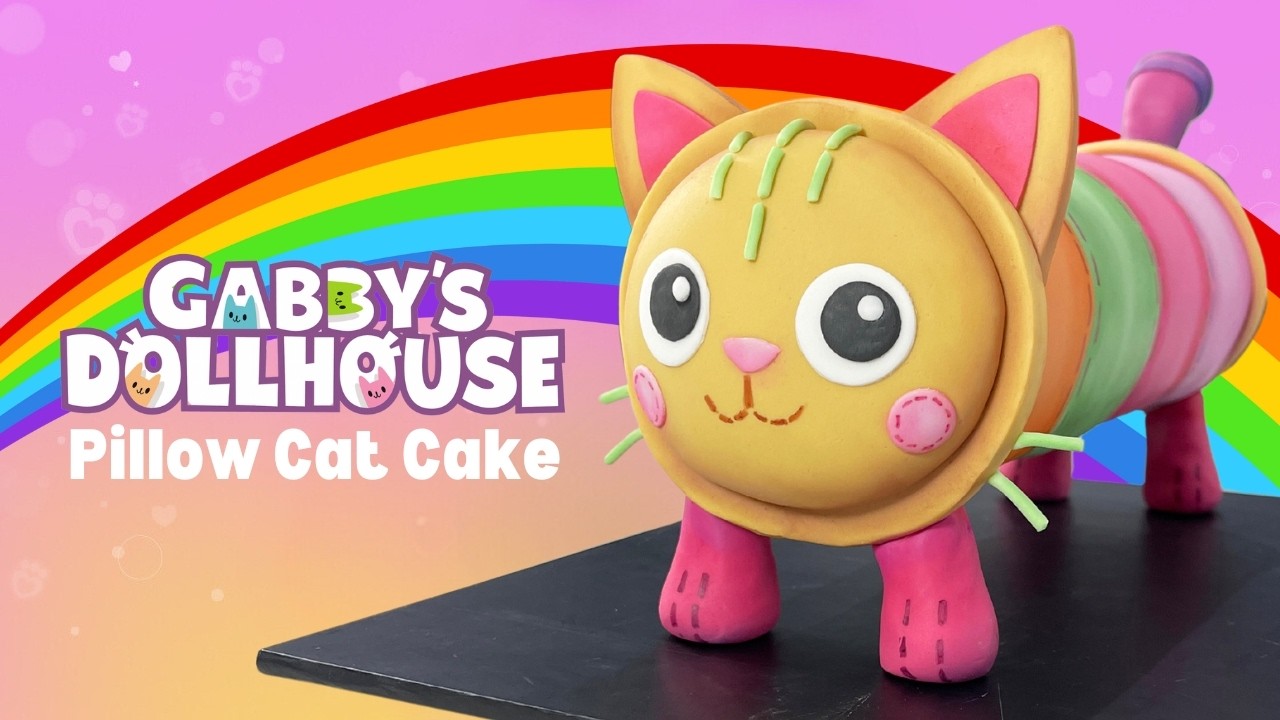 How to Make a Pillow Cat Cake from Gabby's Dollhouse | Fun & Easy Tutorial 😀