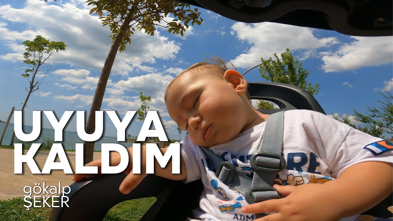 Gökalp bisiklet ile gezerken uyuya kalmış