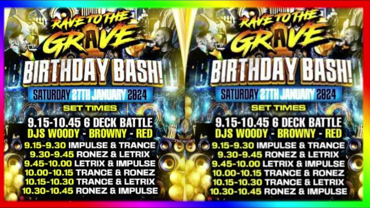 Rave To Grave - 6 Dex  - Dj Browny , Dj Red & Dj Ollie B - Mc's Trance , Impulse , Letrix & Ronez !
