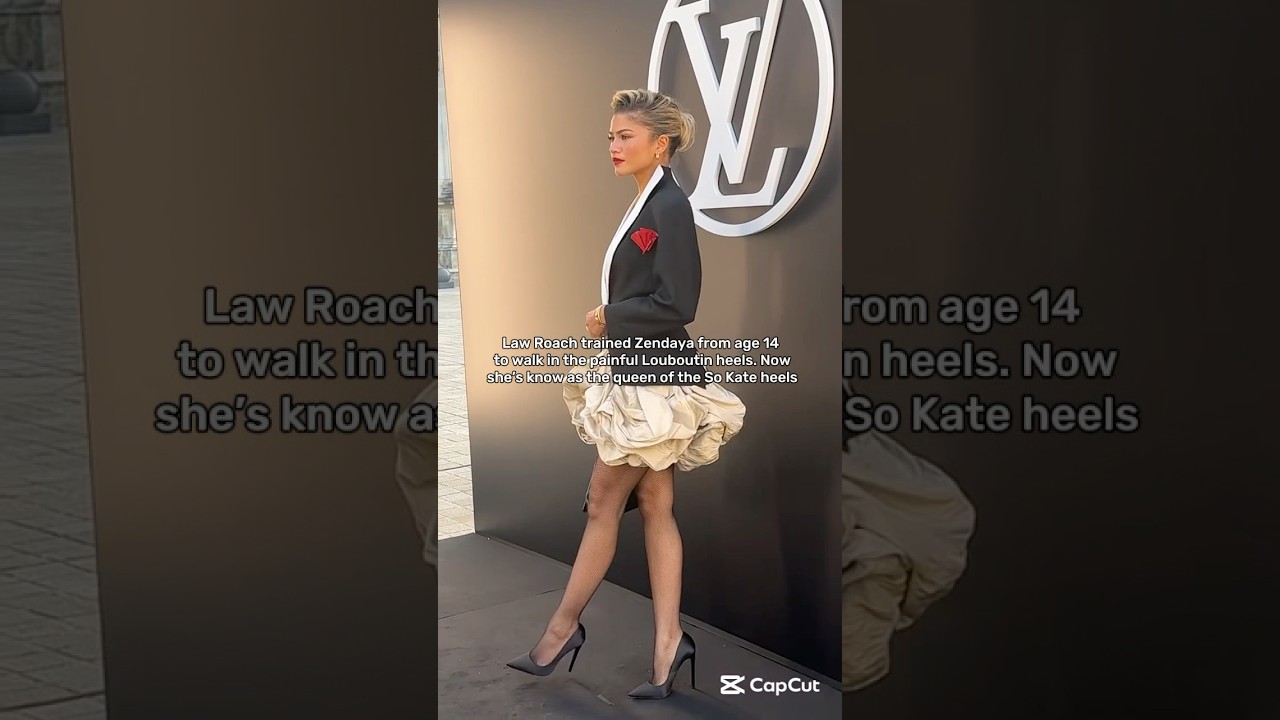 Zendaya trained at age 14 to walk in painful Louboutins #fashion #zendaya #louboutins #heels #shorts