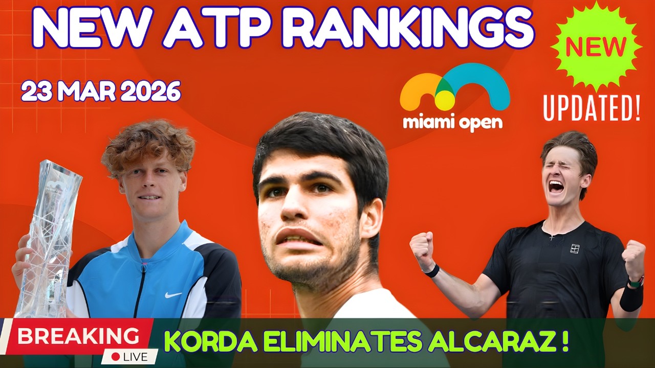 Miami Open SHAKES ATP Rankings! Alcaraz Shock Upset, Sinner Surges, Djokovic Falls