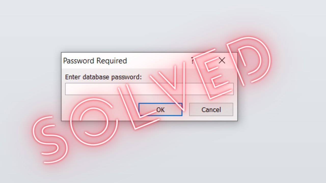 Crack Forgotten Access .MDB Database Password (For FREE!)