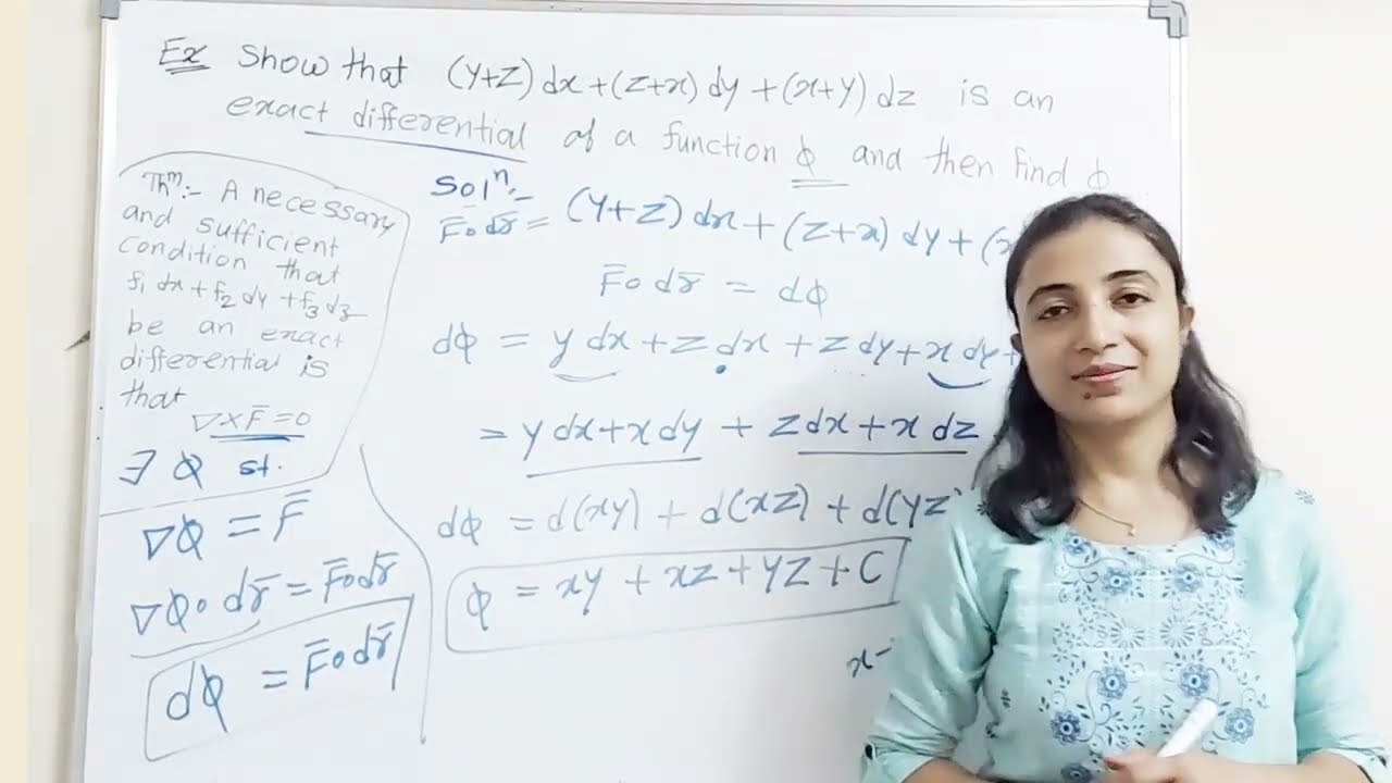 Find scalar function || Exact differential || vector calculus engineering mathematics bsc maths