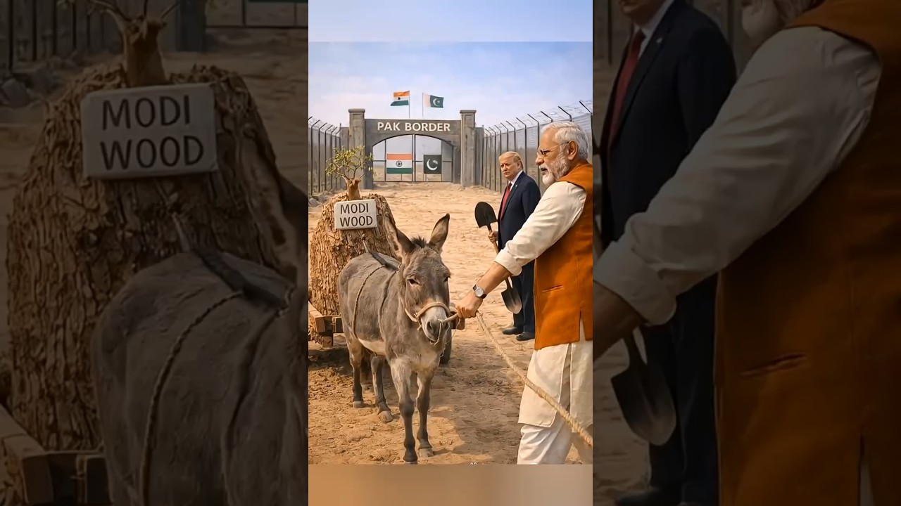 Trump and Modi in Controversial Tariff Gesture | Political Symbolism Explained #politicalhumor#funny