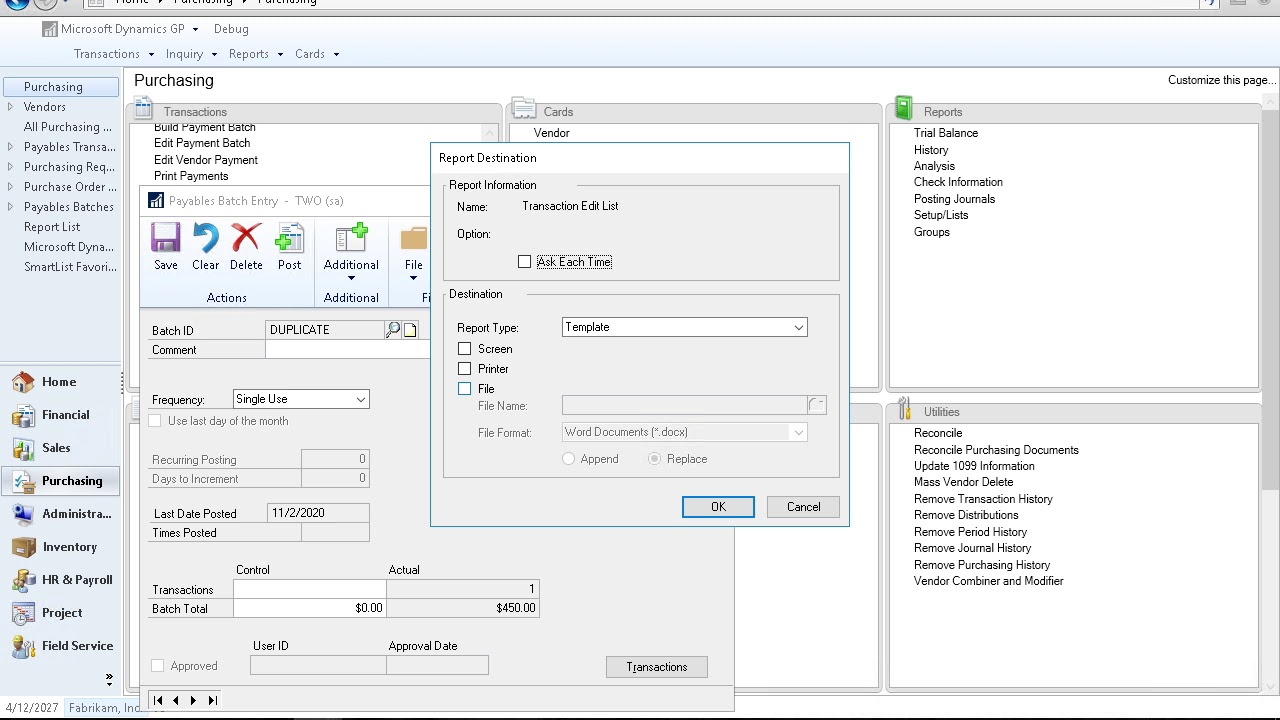 Batch Stuck In Posting (Dynamics GP) How to Use Batch Recovery